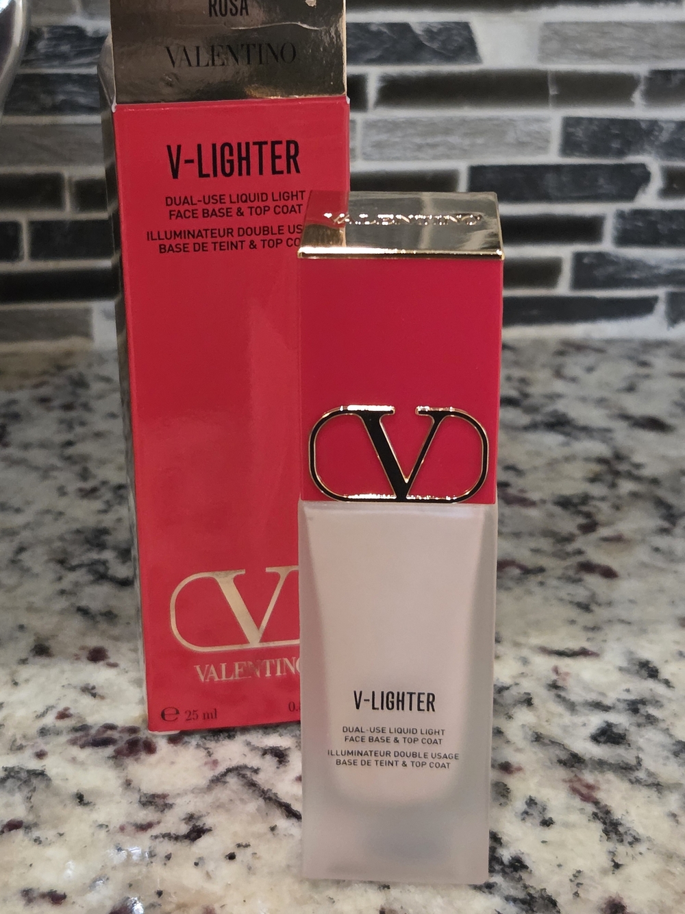 Valentino V-Lighter Dual-Use Primer in Pink and Gold Accents